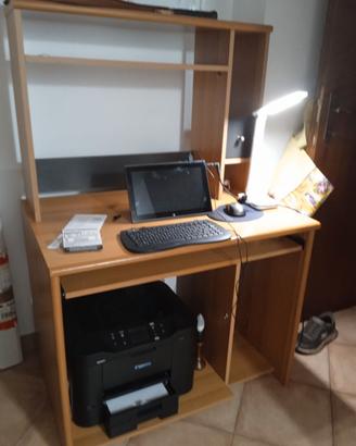 TAVOLO PORTACOMPUTER +  SCAFFALETTI