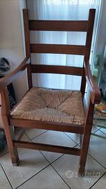 sedia capotavola legno massello con braccioli