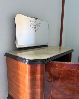 Comodino / Mobiletto vintage Art Déco con specchie