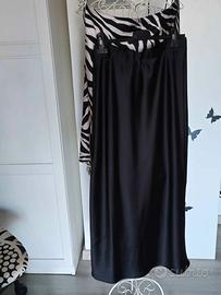 Zara gonna midi  nera +top zebrato