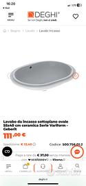 Lavabo da incasso sottopiano