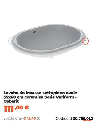 Lavabo da incasso sottopiano