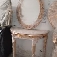 arredamento saletta console in oro marmo 
