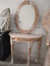 arredamento saletta console in oro marmo 
