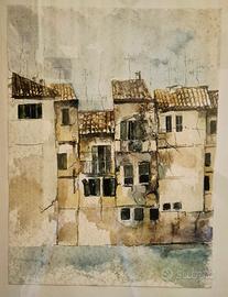 Antonio Nocera acquerello " Lungoparma "