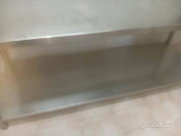 banco acciaio inox su doppio piano 