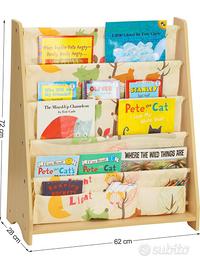 Scaffale a 4 livelli in tessutomer bambini