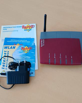 Fritz Box AVM 7170 modem router WiFi ADSL2+ VoIP