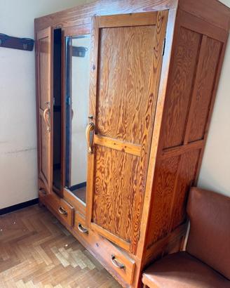 camera da letto completa in legno rustico