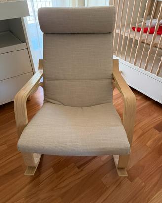 Sedia a dondolo poang ikea nuovissima poltona