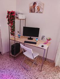 scrivania in ferro e legnio