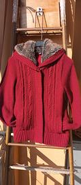maglia con cappuccio colore borgogna Pimkie tg M