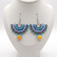 Orecchini Ambra Baltica Boho Gypsy Ventaglio