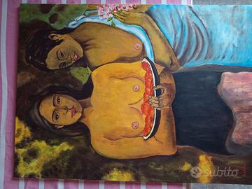Copia su tela di quadro di Gauguin.