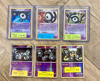 Lotto carte Pokemon Vintage Holo Unown