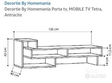 Mobile tv tetra antracite DECORTIE