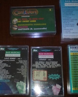 Cinque musicassette : Basi musicali- brani per pia