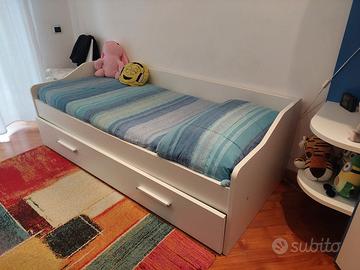 letto singolo con letto estraibile
