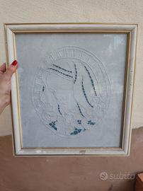 Quadro con ricamo Madonna 