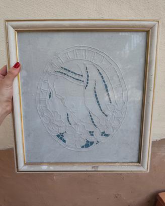 Quadro con ricamo Madonna 