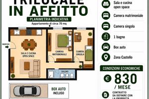 Gorlago trilocale, con due camere e garage