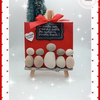 Quadretto handmade natalizio con sassi Maestra