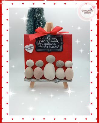Quadretto handmade natalizio con sassi Maestra