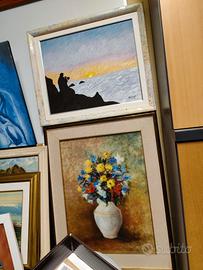 20 quadri con cornice dipinti olio 
