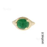 Anello diamanti 0,186ct e smeraldo 3,48ct