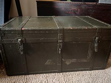 Baule militare vintage verde 