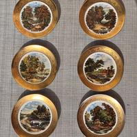 Piatti vintage in porcellana e oro "Bavaria"