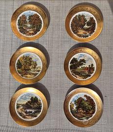 Piatti vintage in porcellana e oro "Bavaria"