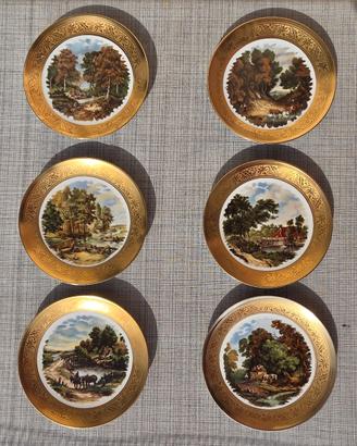 Piatti vintage in porcellana e oro "Bavaria"