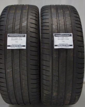 2 PNEUMATICI USATI 205/55R17 91W T005 BRIDGESTONE 
