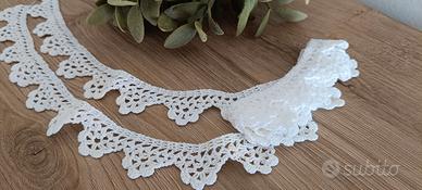 Bordo vintage di pizzo fatto a mano, 100% cottone