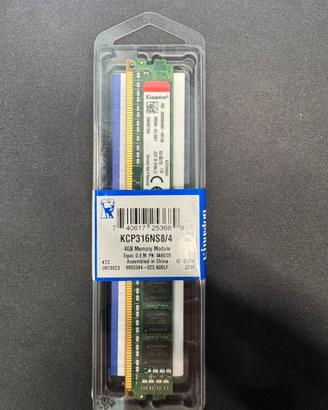 RAM Kingston 4GB DDR3 1600MHz KCP316NS8/4
