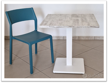 Tavolo Nizza Piano Nobilitato e Base in Metallo