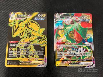 Duo carte pokemon Rayquaza vmax nm ita