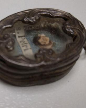 RELIQUIARIO ANTICO CON RELIQUIA SAN PIETRO