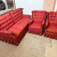 Salotto vintage divano letto + 2 poltrone dondolo