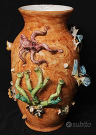 Grande vaso ceramica vietrese a rilievo