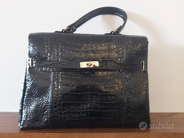 Borsa di pelle nera da donna