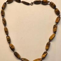 Collana vintage in occhio di tigre naturale