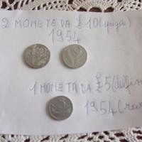 2 monete da lire 10(spiga) e una moneta da lire 5