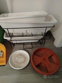 vasi da giardino varie misure e portavasi di ferro