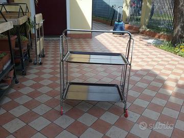 Carrello portavivande tinta noce