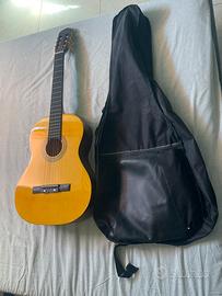 Kit chitarra + custodia + poggiapiede + libri