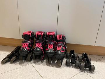 Pattini Nextreme reverse 2 in 1: in linea/rotelle