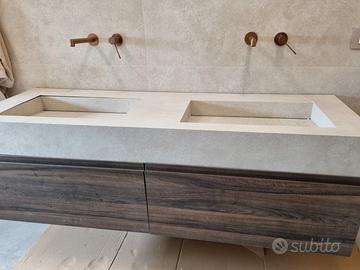 Lavabo in gres porcellanato beige trattabile