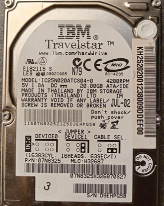 Hard Disk IBM Travelstar 20GB IDE/PATA 2.5"